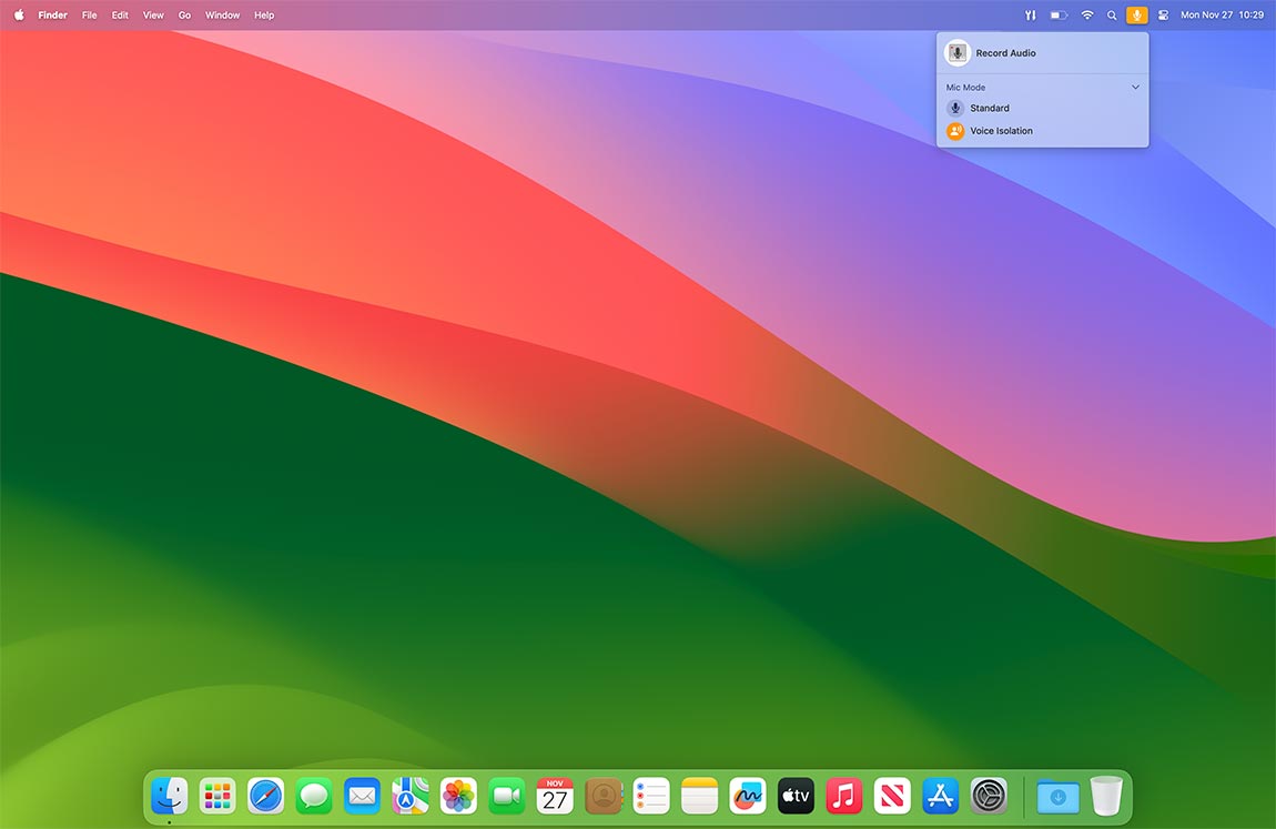 Record Audio screen