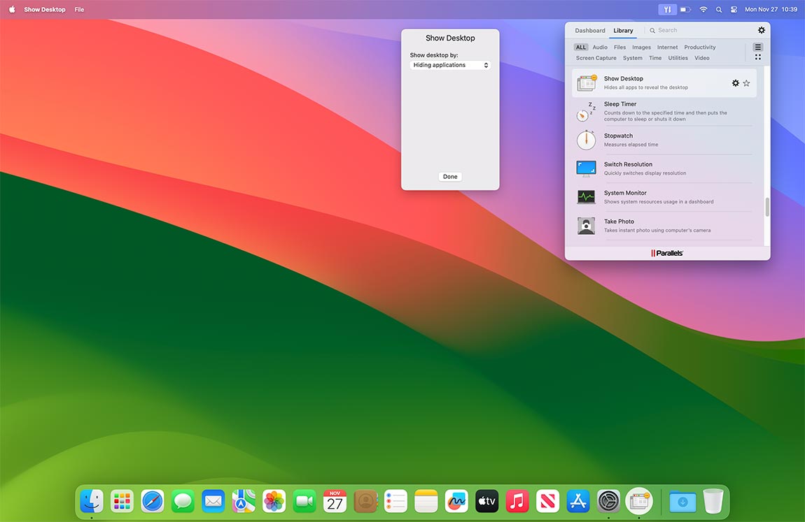 Show Desktop screen
