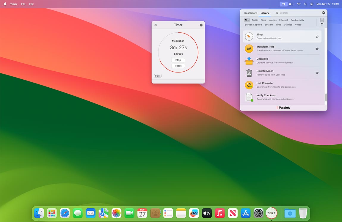 Timer screen