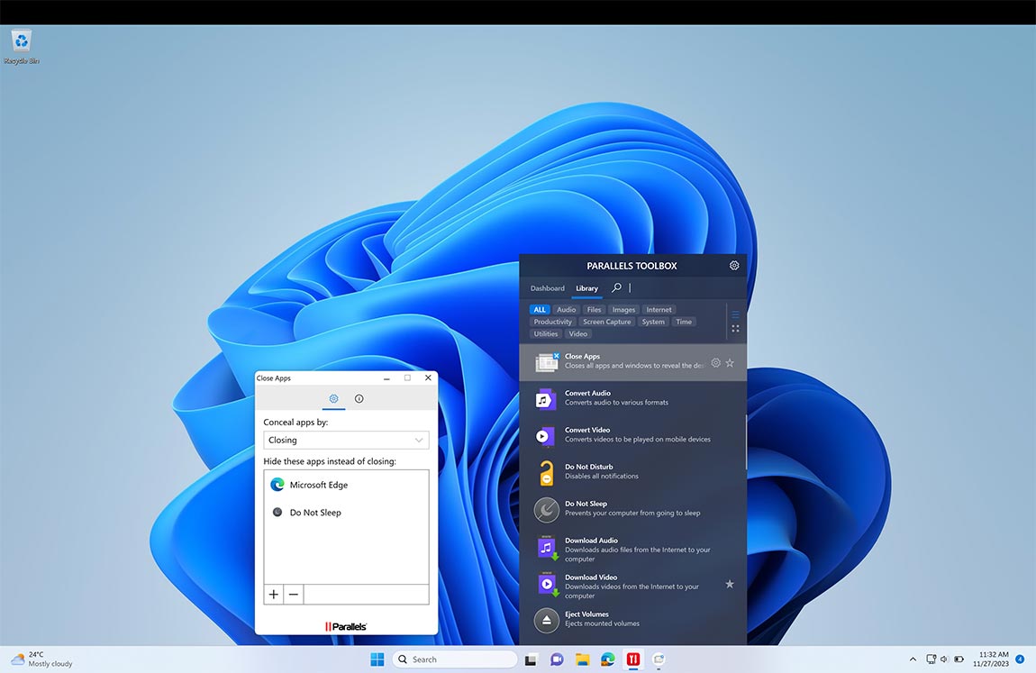 Close Apps screen